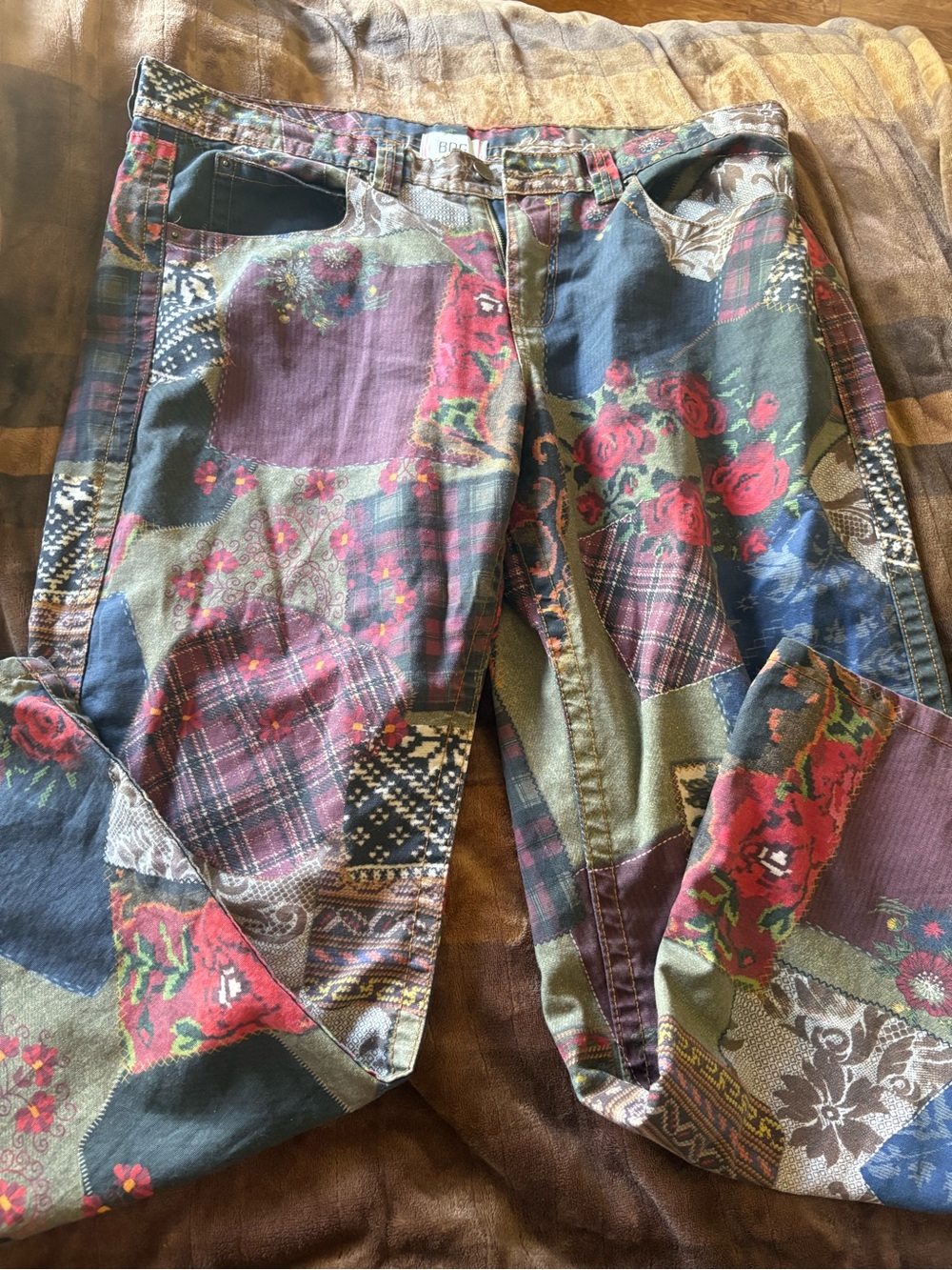 urban outfitters BDG kayla low rise patchwork print pants - Picture 4 of 6